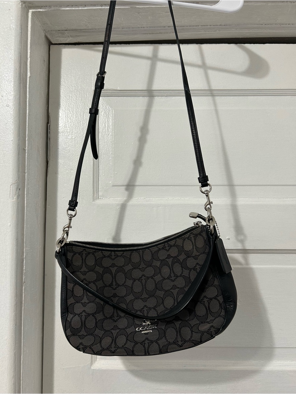 Coach Black Signature Canvas Shoulder Bag
